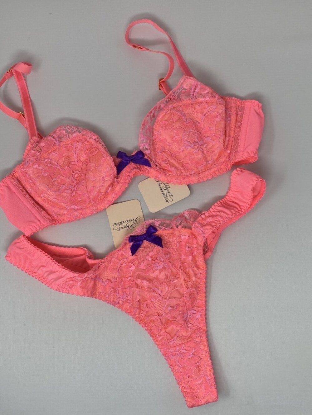 Agent Provocateur Pammie Pink 2-piece 36D/5 Set NWT